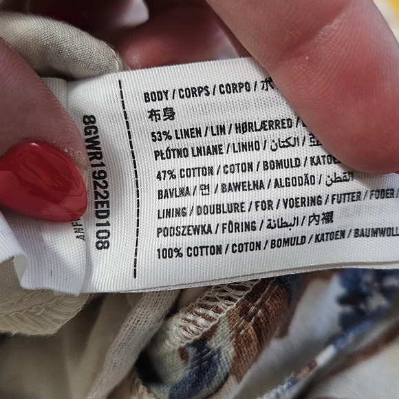 ABERCROMBIE Mid-Rise Linen Cotton Blend Tailored Shorts In Floral. Multi. SM NWT - Picture 4 of 13